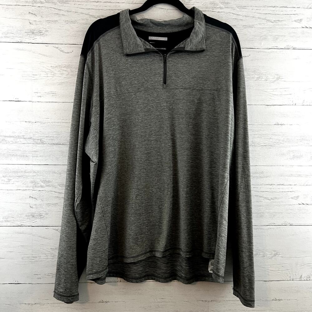 Columbia Heather Gray Quarter Zip Pullover Jacket Size XL